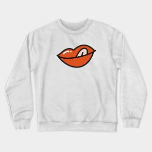 Red Lips - Tongue Sticking Out Crewneck Sweatshirt